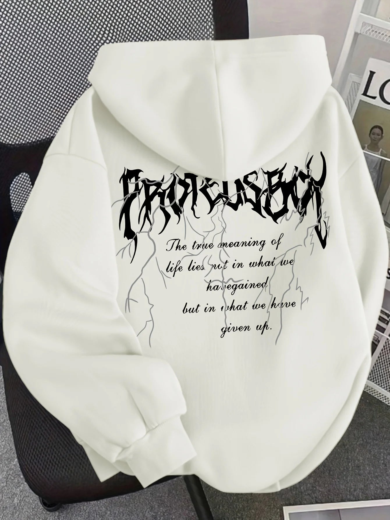 Women's fashionable hooded sweatshirt with fashionable creative design and English letters hoodie sweatshirt hoodie
