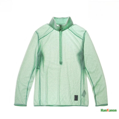 Men's Half-Zip Stand Collar Sweatshirt, Versatile Air Fleece Base Layer for Outdoor Camping, Hiking, Cycling