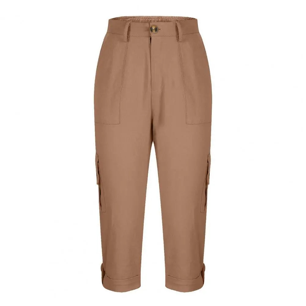 Women's Capris Joggers Mid Rise Cropped Cargo Pants Summer Quick Dry Hiking Pants with Multi Pockets Lightweight Summer Bottoms