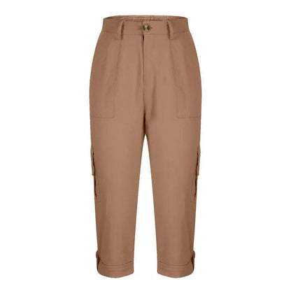 Women's Capris Joggers Mid Rise Cropped Cargo Pants Summer Quick Dry Hiking Pants with Multi Pockets Lightweight Summer Bottoms