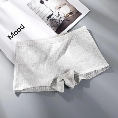 Women Pure Cotton Flat Angle Underwear with High Waist and Tight Belly Thread, Antibacterial Cotton Pants Four Corner Panties