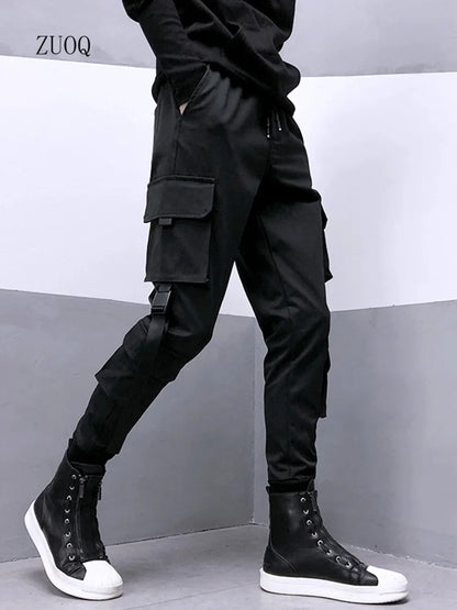 New 2025 Black Cargo Pants Men Summer Hip Hop Streetwear Harajuku Pockets Harem Trousers Joggers Pant Man and Women