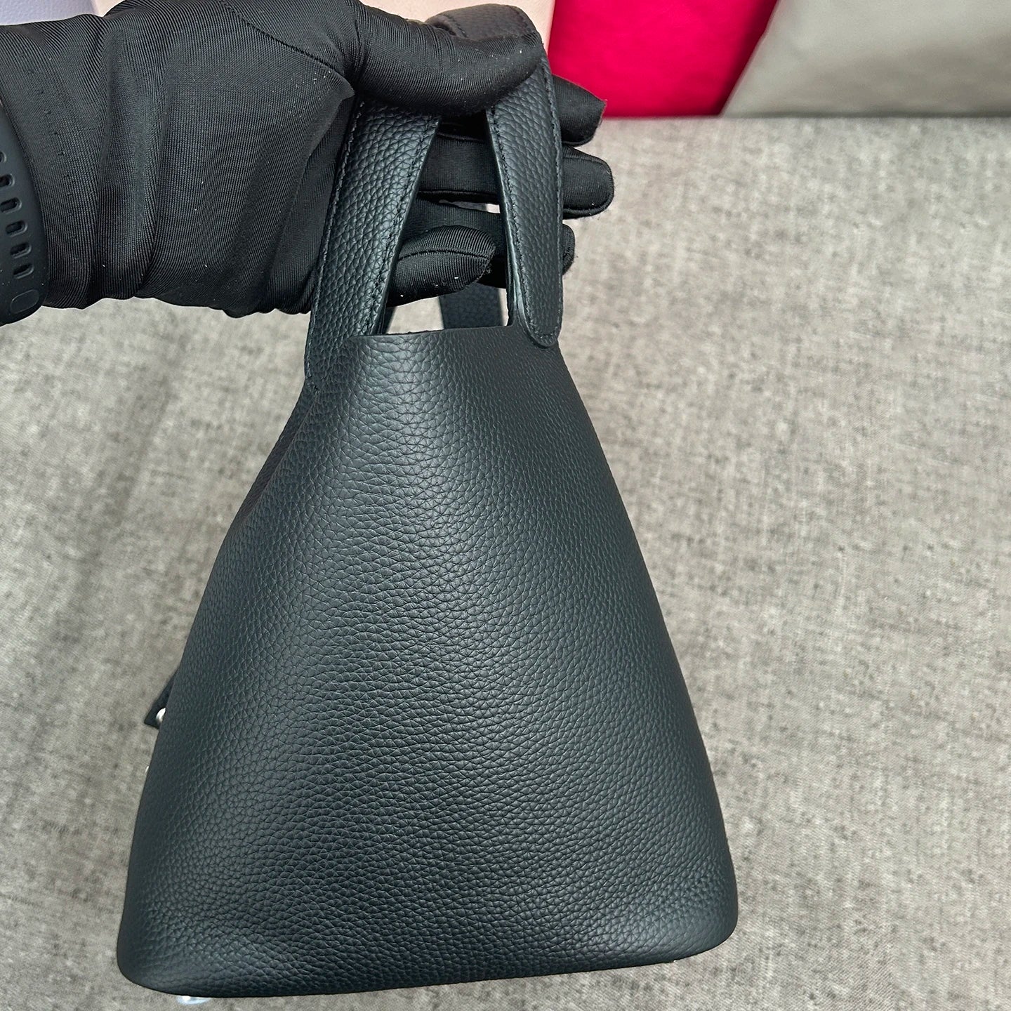 Women Leather Bucket Bag - Genuine Leather Handbag | Large Tote Bag With Silver Hardware