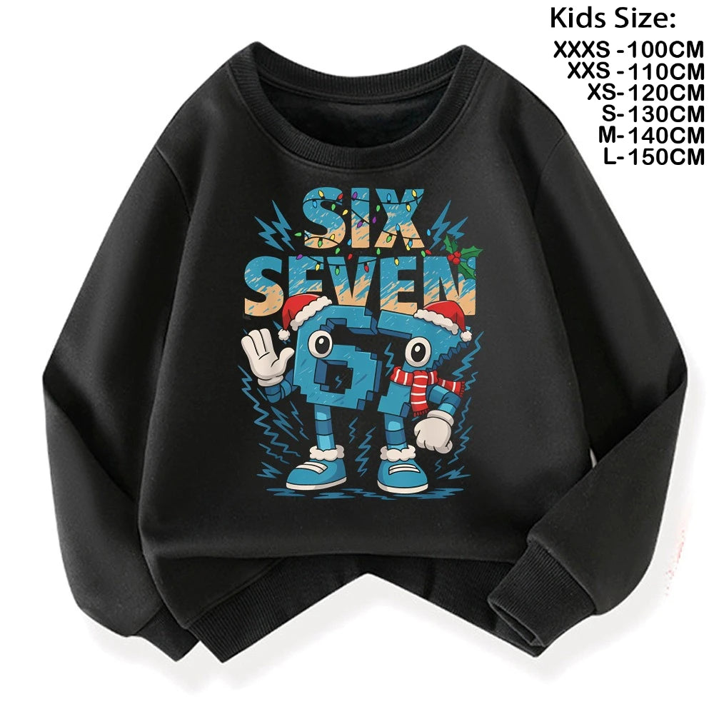 67 Six Seven for Childrens Steal A BrainRot Fashion Kids Hoodie Warm Sweatshirts Italian Brainrot Winter Clothing Cartoon Hoodie
