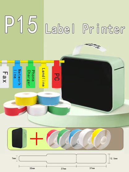 P15 Network Cable Label Printer Mini Wireless Bluetooth Labeling Machine similar as D110 Handheld Printer  Thermal  Price Label