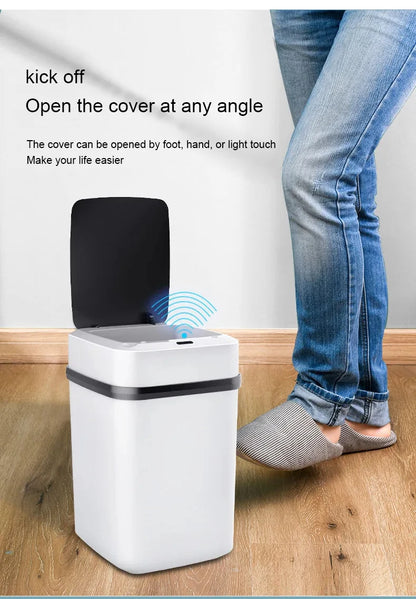 Smart Touch Trash Can - 13L Kitchen and Bathroom Waste Bin