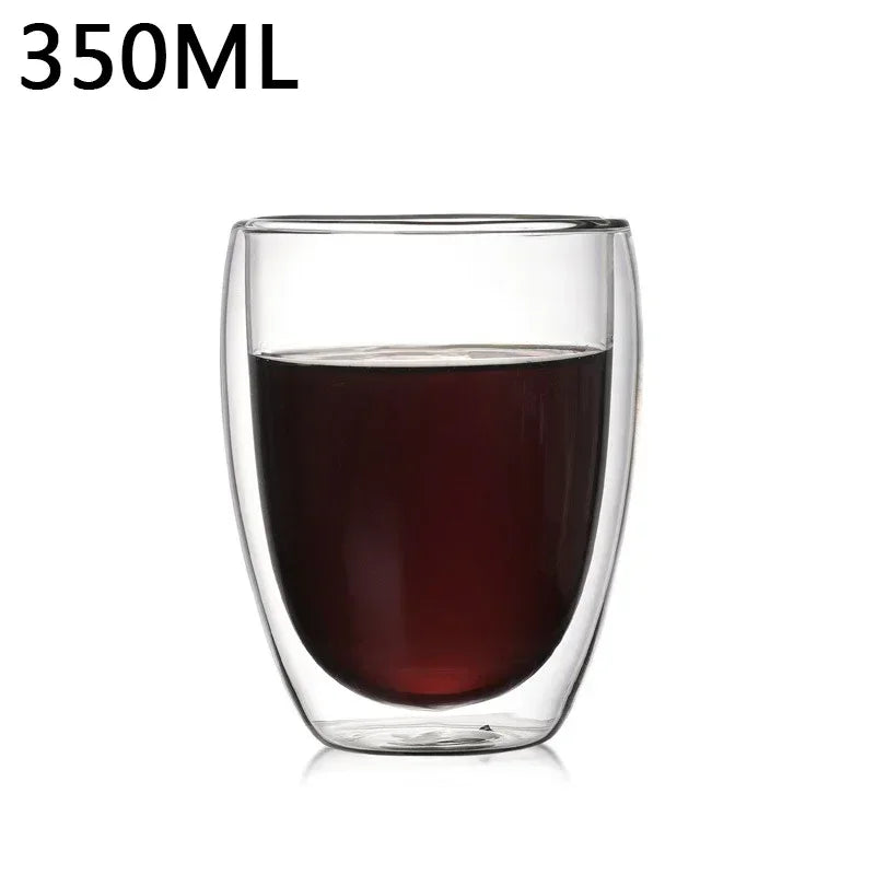 Double Wall Glass Cup - Heat Resistant Borosilicate Glass Coffee Mug Set | Eco Friendly Drinkware