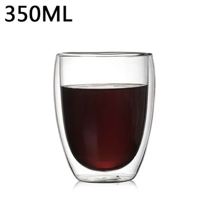 Double Wall Glass Cup - Heat Resistant Borosilicate Glass Coffee Mug Set | Eco Friendly Drinkware
