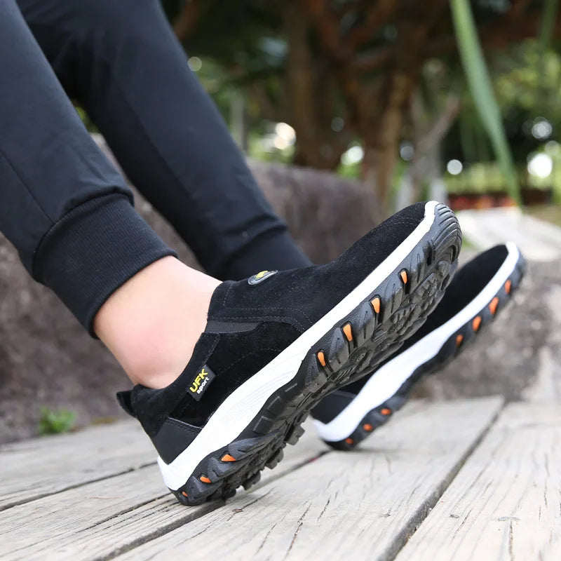 New Casual Shoes Men Sneakers Outdoor Walking Shoes Loafers Autumn Slip On Suede Leather Male Footwear Plus Size 48 49 50 MSH004