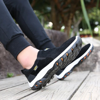 New Casual Shoes Men Sneakers Outdoor Walking Shoes Loafers Autumn Slip On Suede Leather Male Footwear Plus Size 48 49 50 MSH004