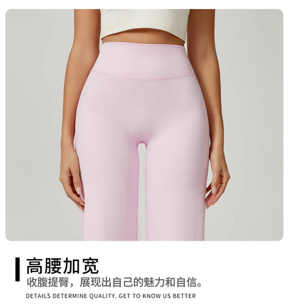 Women High Waist Wide Leg Yoga Pants Loose Flare Leggings Tummy Control Straight Workout Trousers Casual Lounge Pants Fitness