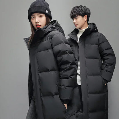 New Winter Long Puffer Jackets for Men and Women Hooded Casual Duck Down Coats Quality Couples Outdoor Windproof Warm Jackets 5X