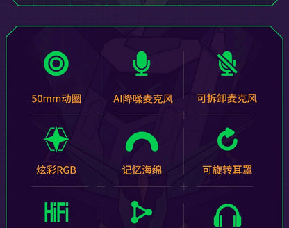 VALKYRIE VK S1 Gaming Headset Wireless Triple-Mode Detachable Microphone 15ms Ultra-low Latency Customized Gaming Headphones