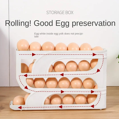 Large Capacity Automatic Egg Storage Box - 34 Layer Refrigerator Organizer