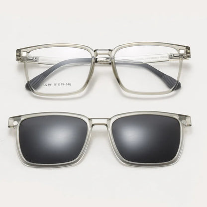 Magnetic Clip-On Glasses – Polarized Prescription Sunglasses with TR90 Frame for Men Women