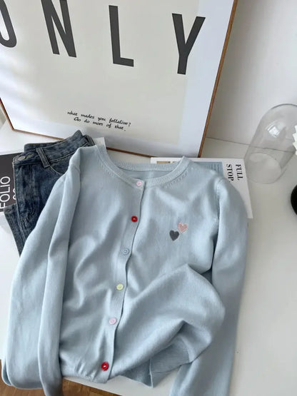 Fashion Versatile Women Sweater 2026 Autumn Winter Elegant Embroidered Women Knit Cardigan Long Sleeve Unique Colorful Buttons