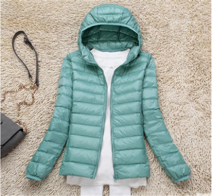 Women Puffer Jacket - Plus Size Jackets, Lightweight Down Coat With Zipper Closure