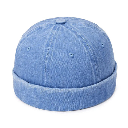 Denim Docker Cap – Brimless Sailor Beanie, Adjustable