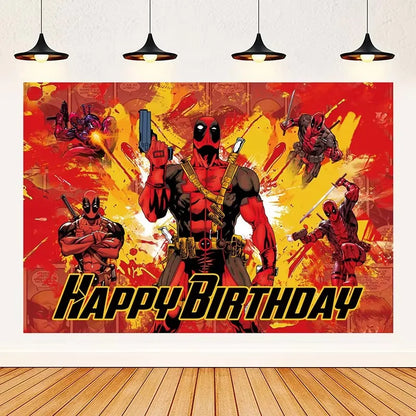 Deadpool Birthday Party Supplies - Disposable Tableware Cake Topper and Banner