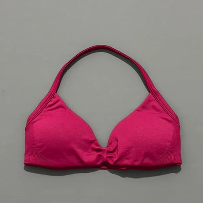 Impact Sports Bra - Seamless Yoga Halter Top for Women | High Support Fitness Workout Bra