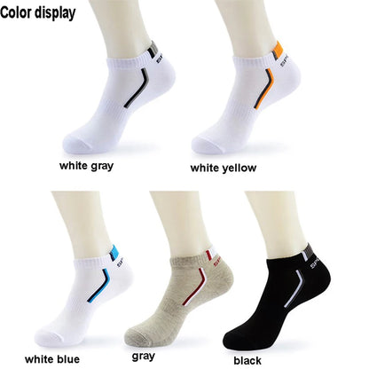 5 Pairs/Lot Spring Summer Men's Socks Breathable Ankle Cotton Sport Socks Mesh Casual Athletic Thin Short Sokken Size 38-48