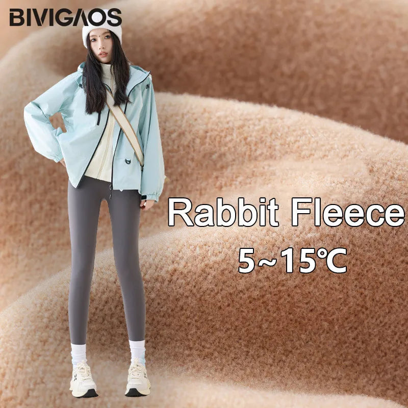 High Waist Fleece Leggings – Seamless Elastic Thermal Leggings Women Warm Winter Tights