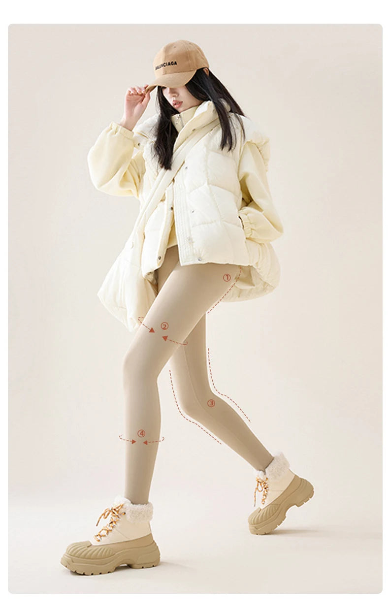 High Waist Fleece Leggings – Seamless Elastic Thermal Leggings Women Warm Winter Tights