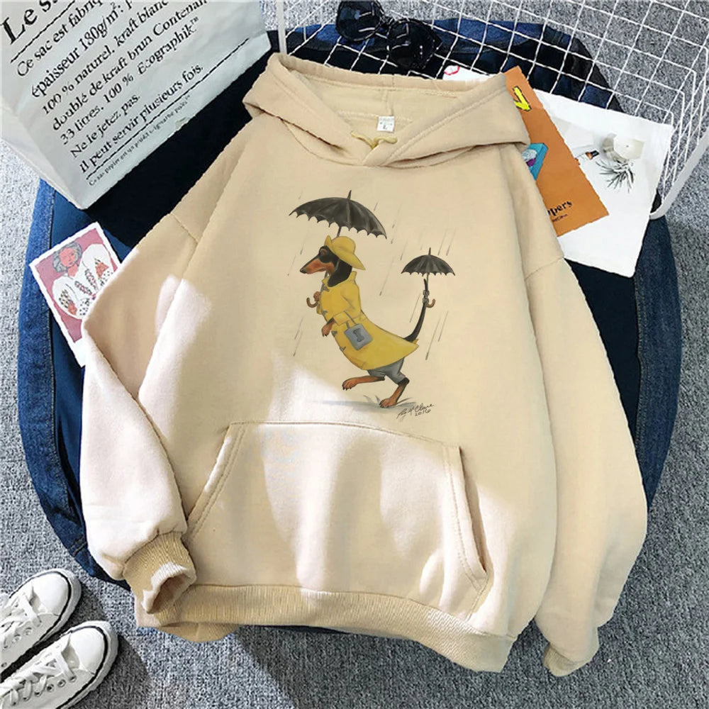 Dachshund hoodies women funny anime Korean style 2023 Hooded Shirt clothing women gothic sweatshirts