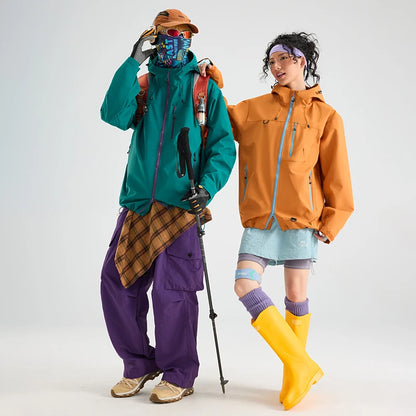 Unisex Hiking Jacket Waterproof Autumn Windbreaker Ourdoor Hooded Coats Women New Jacket Men Fishing Camping Climbing Coats