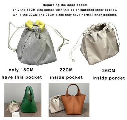 Women Leather Bucket Bag - Genuine Leather Handbag | Large Tote Bag With Silver Hardware