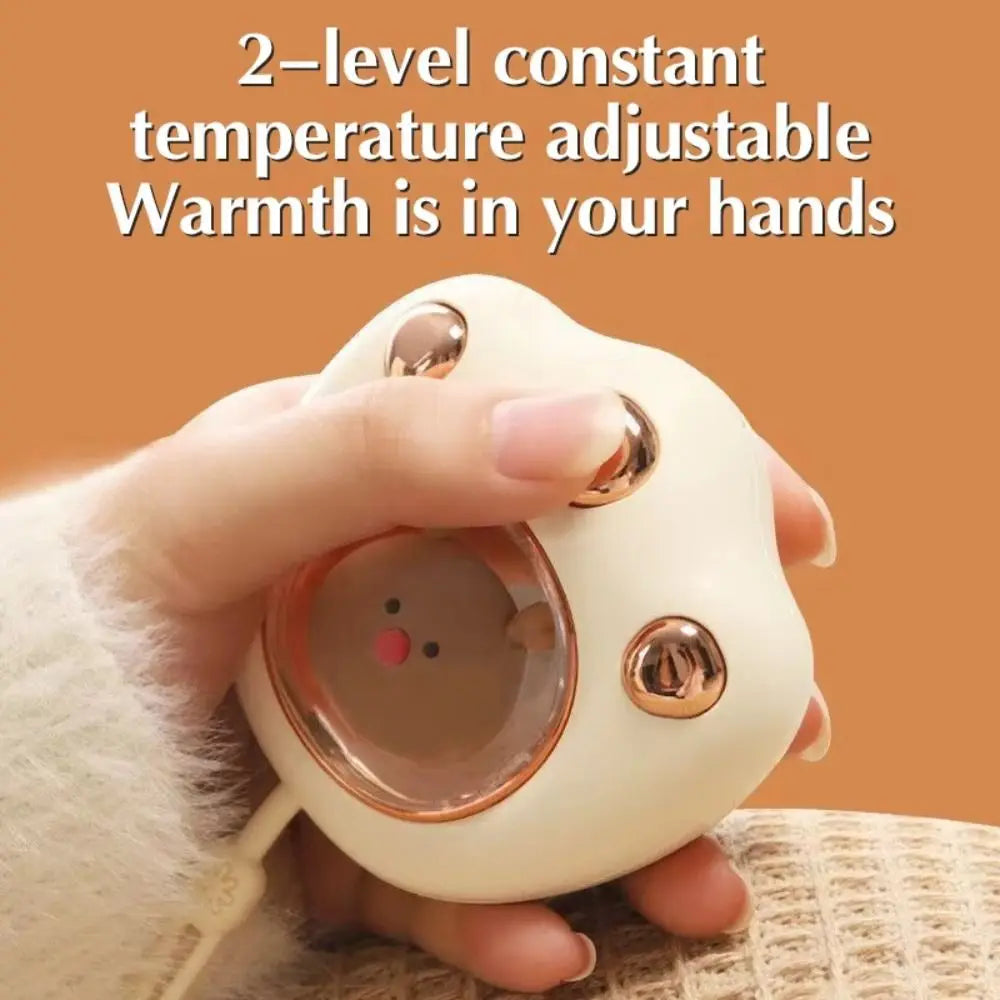 Cute Mini Cat's Claw Hand Warmer Rechargeable 2 Heat Levels Electric Heater Portable Pocket Warmer Students