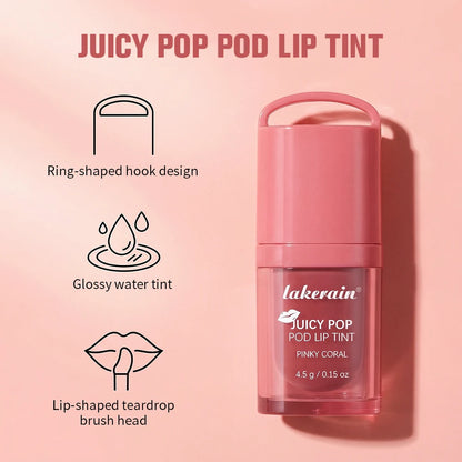 Juicy Box Shape Lip Tint Gloss Moisturizing Lightweight & Non-Sticky Lip Staion Long-Lasting High Shine Finish Lips Makeup