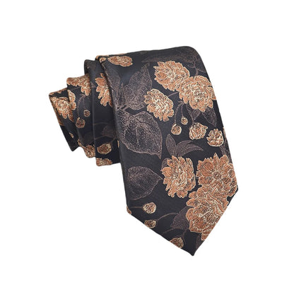 Mens Jacquard Tie - Floral Dot Necktie for Weddings  Daily Wear