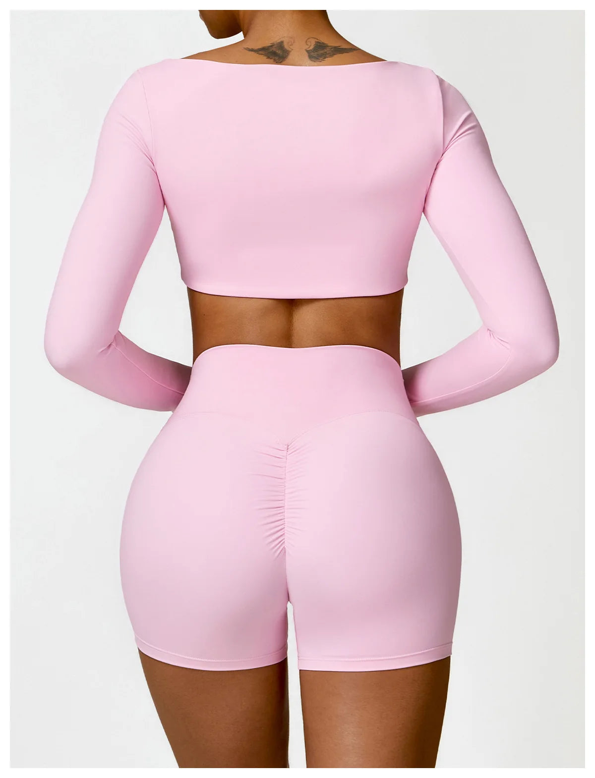 Women Yoga Suit - Quick Dry Gym Tracksuit With Long Sleeve Top & High Waist Leggings