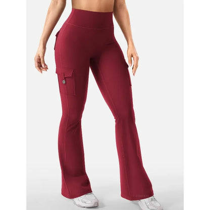 Newest Women Wide Leg High Stretch Yoga Leggings Naked Feeling Compression Fitness Workwear with Pockets Yoga Pant
