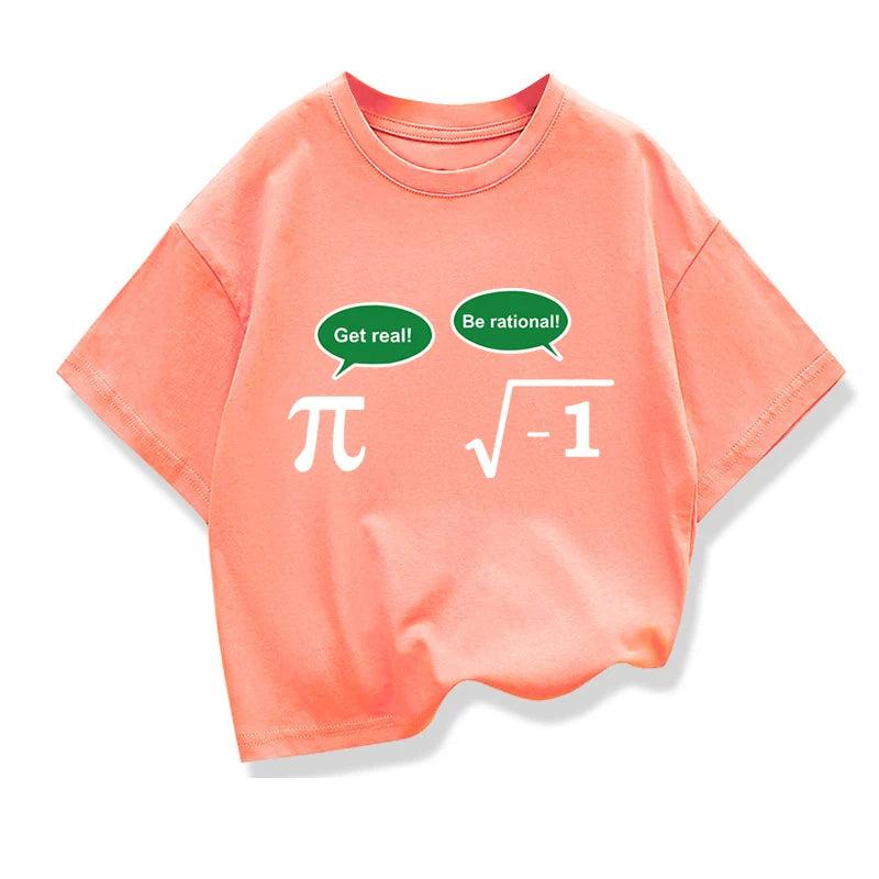 Baby Boys T-shirt High Quality Cotton Funny Math Design Printed Loose in Summer Casual O-neck T-shirt for Kids Tees Girls Tops