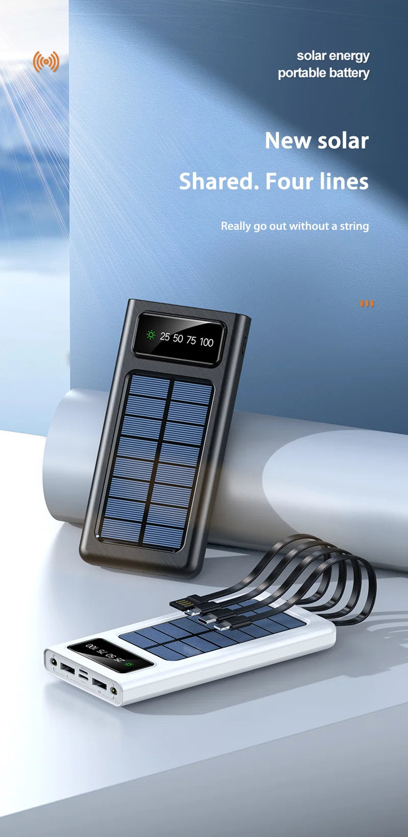ONEPLUS 200000mAh Solar Power Bank Ultra Capacity USB Super Fast Charging USB  For iPhone Samsung Xiaomi Huawei Outdoor Power