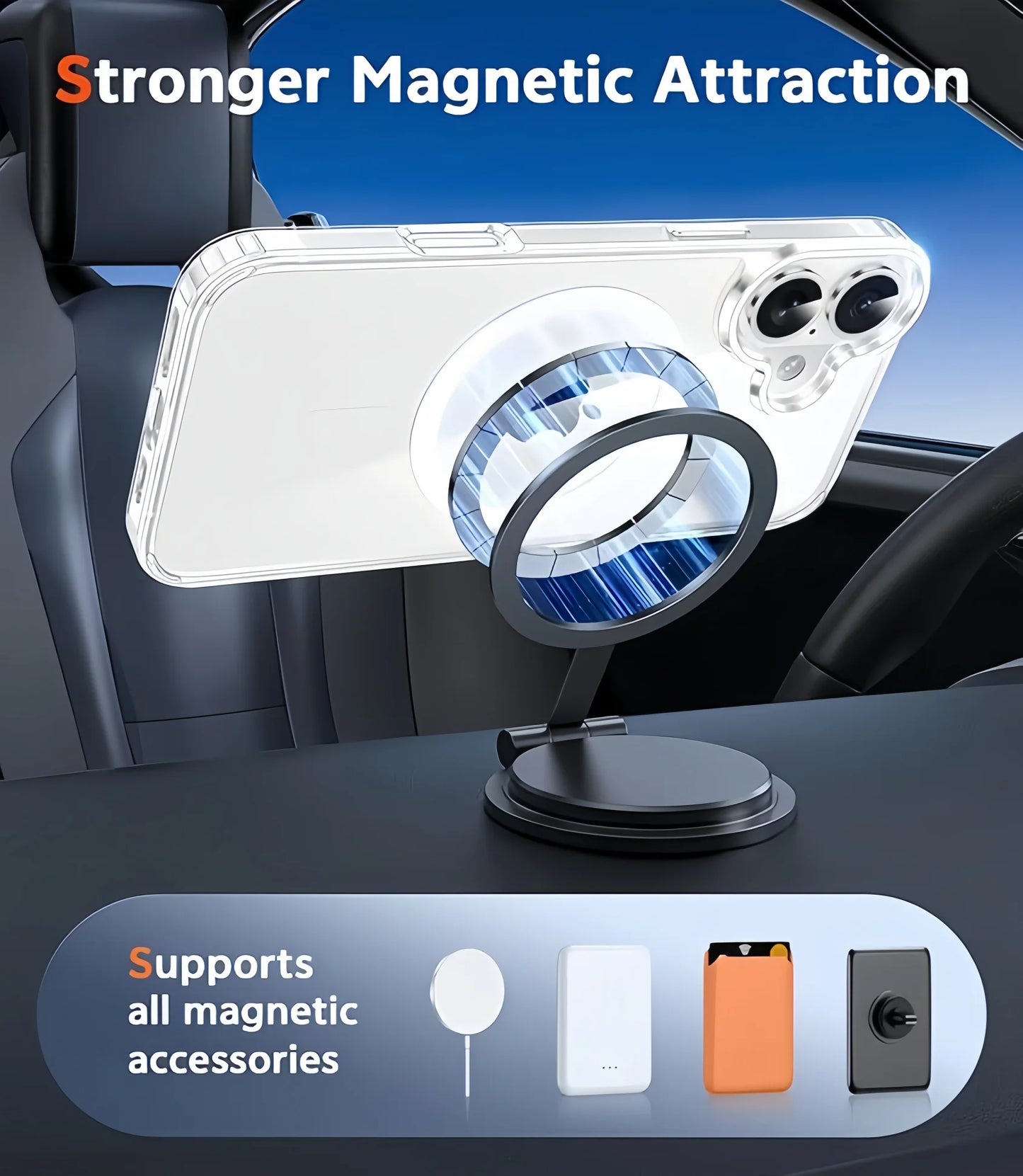 With  Magnetic For iPhone 17 Case with Screen Protector Drop Proof  Anti Yellowing Shockproof Protective Transparent Cover-Clear