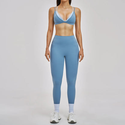 Yoga Sets 2PCS Women's Tracksuit Fitness Outfits Sportswear Workout Set Sports Bra High Waist Leggings Gym Clothing Sports Suits