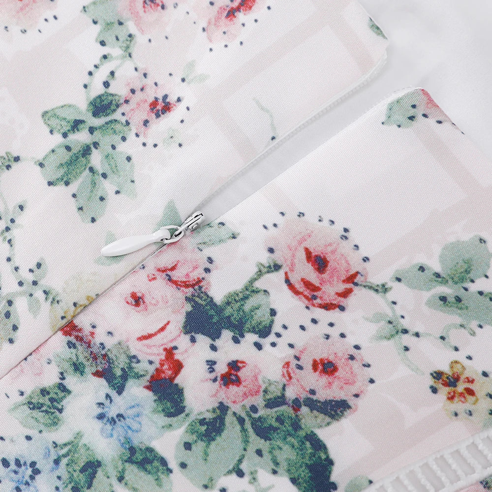Summer Midi Dress - Women's Floral Print Elegant Camisole Fit and Flare Holiday Dress
