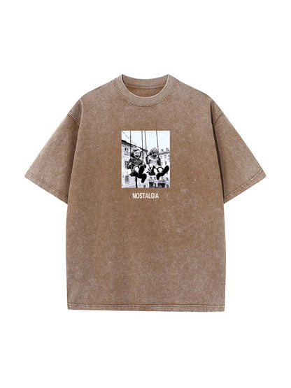 Retro Printed Cotton T-Shirt - Vintage Hip Hop Loose Tee
