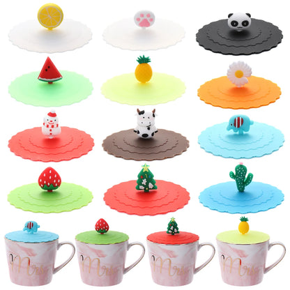 Silicone Cup Lids – Cute 10cm Leakproof Heat-Resistant Mug Covers