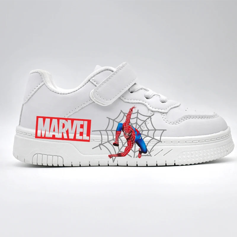 Marvel Kids Shoes - Boys White Breathable Casual Sneakers With Cartoon Print