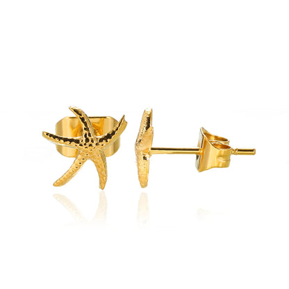 Vintage Starfish Stud Earrings – Stainless Steel Ocean Studs