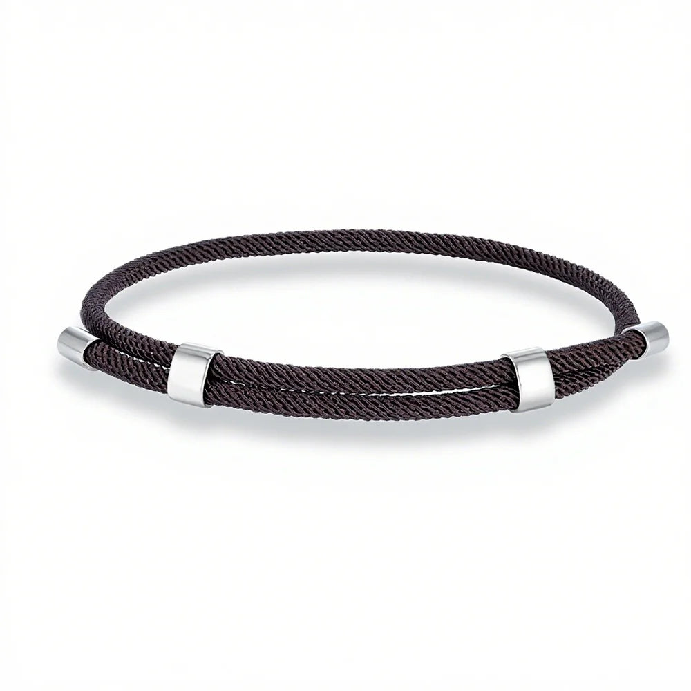 MKENDN Simple Style Men Women Bracelet 3mm Durable Marine Rope With Polished Steel Closure Jewelry Summer Beach Gifts