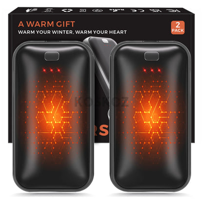 Rechargeable Electric Hand Warmers 2-Pack, Slim Pocket Design, USB-C Charging, 3 Heat Settings for Outdoor Use, Camping