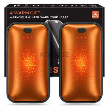 Rechargeable Electric Hand Warmers 2-Pack, Slim Pocket Design, USB-C Charging, 3 Heat Settings for Outdoor Use, Camping