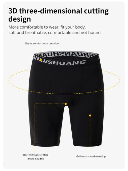 5piece Set Of Men's Classic Black And White Elastic Long Underwear Quick Drying Comfortable Sporty Youth Trend Flat Corner Pants