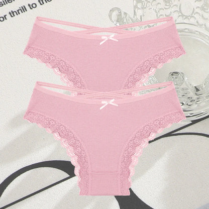 Cotton Panties Women - Sexy Lace Brazilian Briefs Low Waist Breathable Underwear