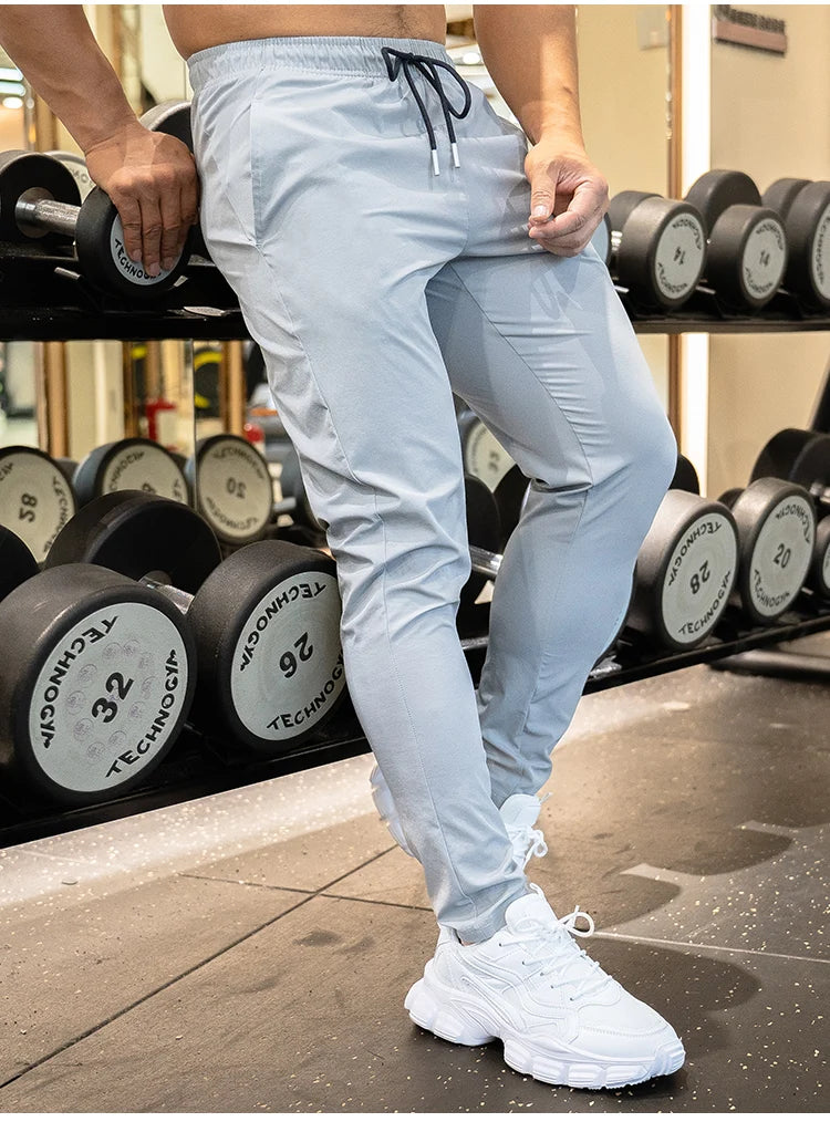 Ice Silk Sweatpants Men's Summer Ultra-thin Cooling Dry Fit Sports Pants Running Breathable Trousers Casual Fitness Leg
